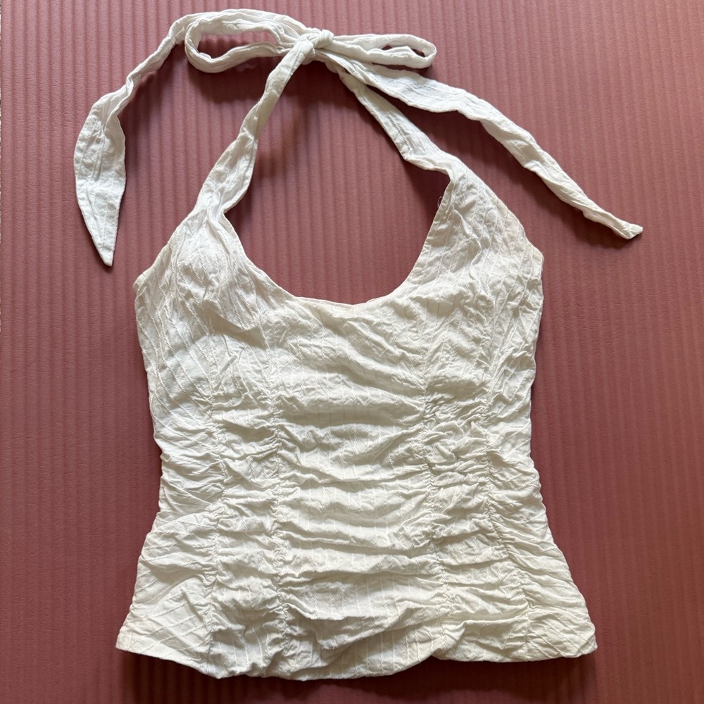 Princess Polly White Halter Neck Top